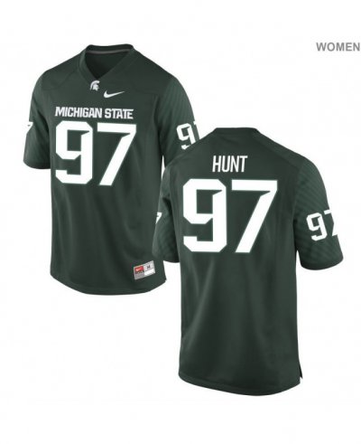 Women's Michigan State Spartans NCAA #97 Tyler Hunt Green Authentic Nike Stitched College Football Jersey XL32F15VH